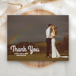 Typografie Overlay Wedding Couple Foto Vielen Dank Postkarte
