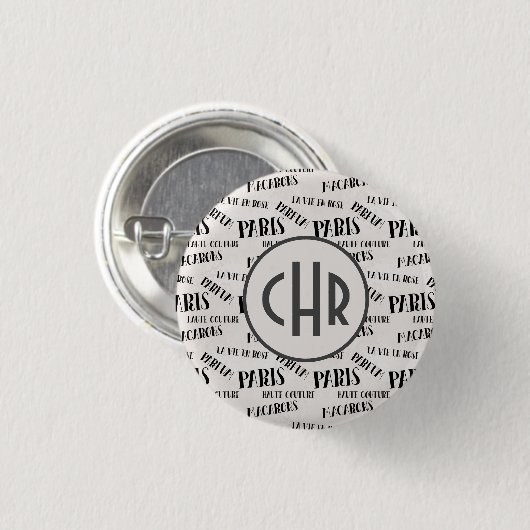 Typografie | Paris | Parfum Button (Vorne & Hinten)