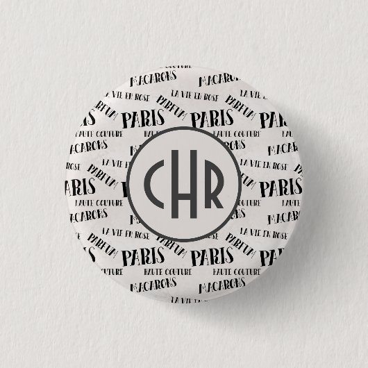 Typografie | Paris | Parfum Button (Vorderseite)