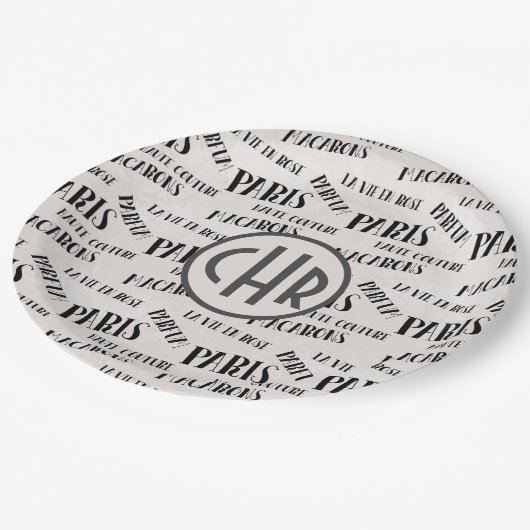 Typografie | Paris | Parfum Pappteller (Schrägansicht)