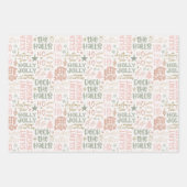 Typografie Pastell Holiday Wrapping Paper Geschenkpapier Set (Vorderseite)