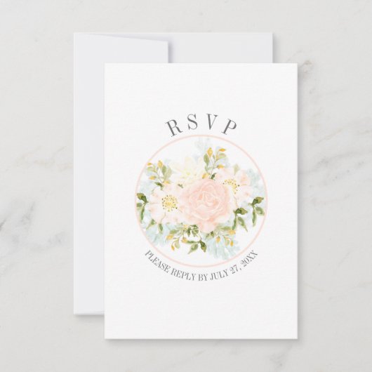 Typografie Peach-Rose Vertikale Rahmen-UAWG RSVP Karte (Vorderseite)