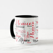 Typografie personalisierter schwarzer Schriftzeich Tasse (Vorderseite Links)