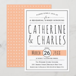 Typografie Pfirsichfest Probe Abendessen Einladung