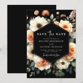 Typografie-Pfirsichhochzeit Save The Date (Vorne/Hinten)