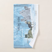 Typografie phantastischer Wölfe | PERSONALISIERT Badhandtuch Set (Handtuch)