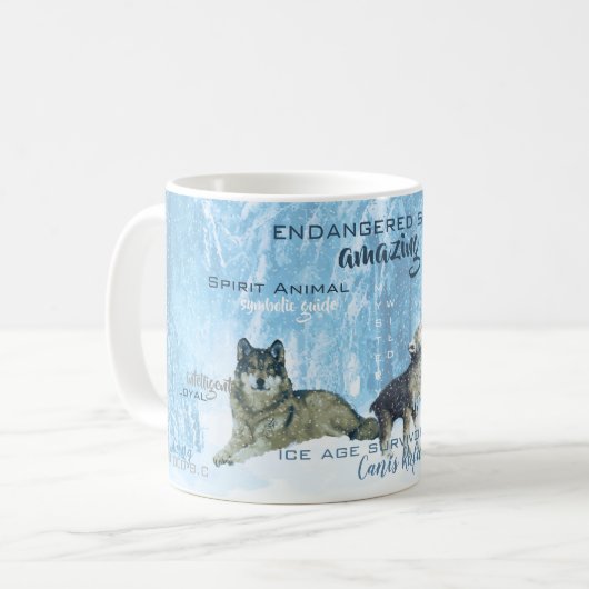 Typografie phantastischer Wölfe | PERSONALISIERT Kaffeetasse (Vorderseite Links)