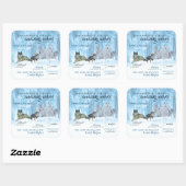 Typografie phantastischer Wölfe | PERSONALISIERT Quadratischer Aufkleber (Blatt)