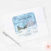 Typografie phantastischer Wölfe | PERSONALISIERT Quadratischer Aufkleber (Umschlag)