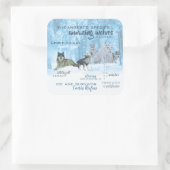 Typografie phantastischer Wölfe | PERSONALISIERT Quadratischer Aufkleber (Tasche)