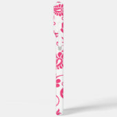 Typografie Pink Damast Ihr Name oder Zitat Case-Mate iPhone Hülle (Rückseite / Links)