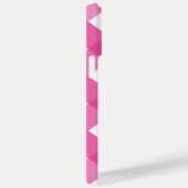 Typografie Pink Gingham iPhone Case mit Name (Rückseite / Rechts)