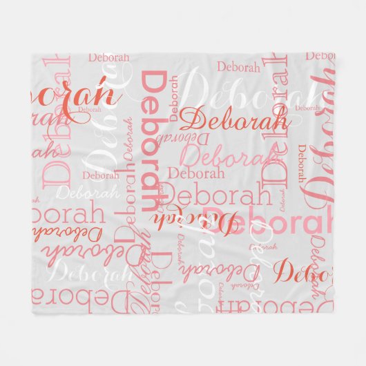 Typografie Pink Names Gray Fleecedecke (Vorderseite (Horizontal))