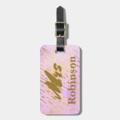 Typografie Pink und Gold Gepäckanhänger (Vorderseite vertikal)