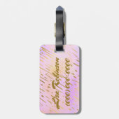 Typografie Pink und Gold Gepäckanhänger (Rückseite vertikal)
