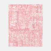 Typografie Pinkfarbige Namen auf blassrosa Fleece (Vorderseite)