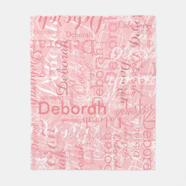 Typografie Pinkfarbige Namen auf blassrosa Fleece