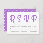 Typografie polka dot lavender weded RSVP (Vorne/Hinten)