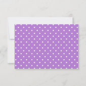 Typografie polka dot lavender weded RSVP Karte (Rückseite)
