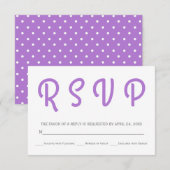 Typografie polka dot lavender weded RSVP Karte (Vorne/Hinten)