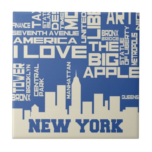 Typografie-Poster in New York Fliese (Vorderseite)
