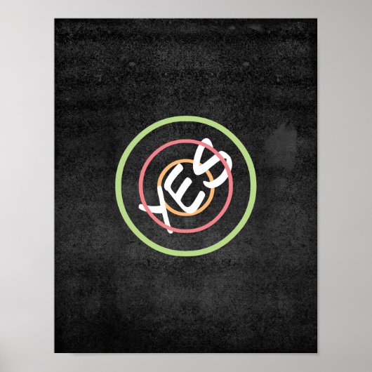Typografie Poster ja auf Holzkohle grau (Vorne)