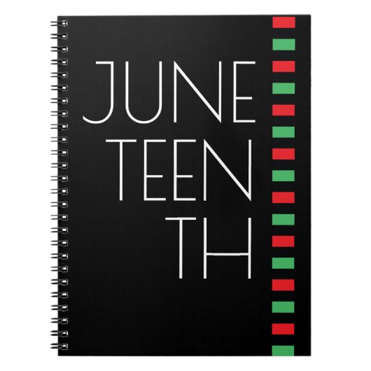 Typografie Red Black Green Juneteenth Notizblock (Vorderseite)