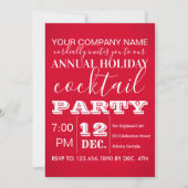 Typografie Red Corporate Holiday Party Einladung (Vorderseite)
