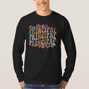 Typografie Retro Groovy Schulleiter Zurück zur Sch T-Shirt