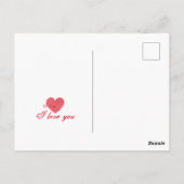 Typografie Romantischer Niedlicher Rotherz Valenti Postkarte (Rückseite)