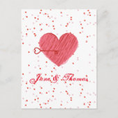 Typografie Romantischer Niedlicher Rotherz Valenti Postkarte (Vorderseite)