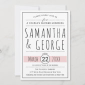 Typografie, rosa Brautpaardusche Einladung (Vorderseite)