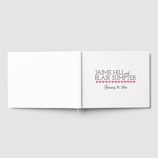 Typografie Rosa Herzengalengeschlecht neutral Gästebuch (Voll)
