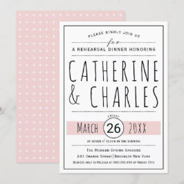 Typografie Rosa Hochzeitsessen Probe Einladung