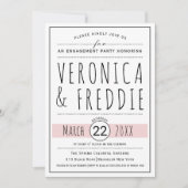 Typografie-Rosa-Hochzeitsfeier Einladung (Vorderseite)