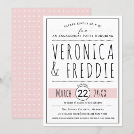 Typografie-Rosa-Hochzeitsfeier Einladung