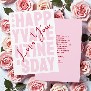 Typografie Rosa und Rot Frohen Valentinstag Feiertagskarte