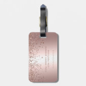 Typografie Rose gold confetti metallic Gepäckanhänger (Rückseite vertikal)