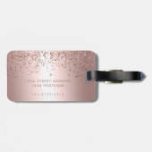 Typografie Rose gold confetti metallic Gepäckanhänger (Rückseite horizontal)
