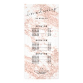 Typografie Rose Gold Glitzer Marmorhaar Make-up Werbekarte (Hinten)