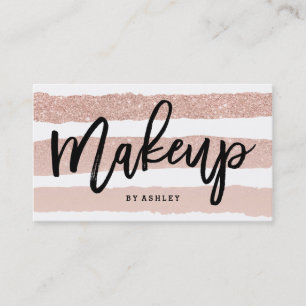 Typografie-Rosen-Goldstreifen des Make-upkünstlers Visitenkarte