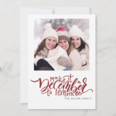 Typografie Rotes Foto Weihnachtskarte Einladung (Vorderseite)