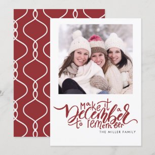 Typografie Rotes Foto Weihnachtskarte Einladung