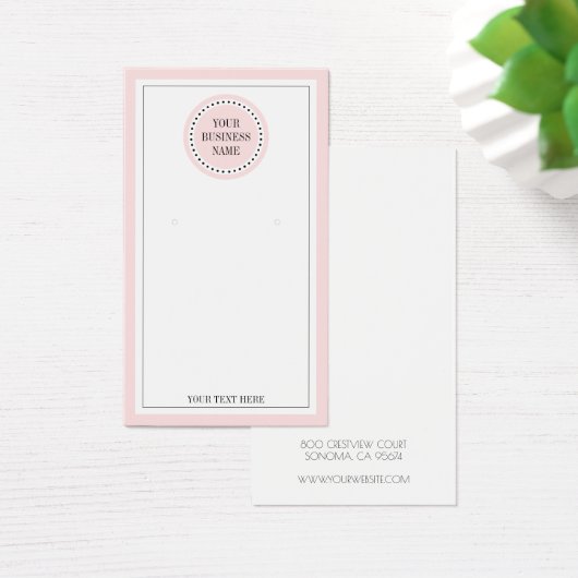 Typografie runder Rosa Logo Ohrring Juwelendarstel (Schreibtisch)