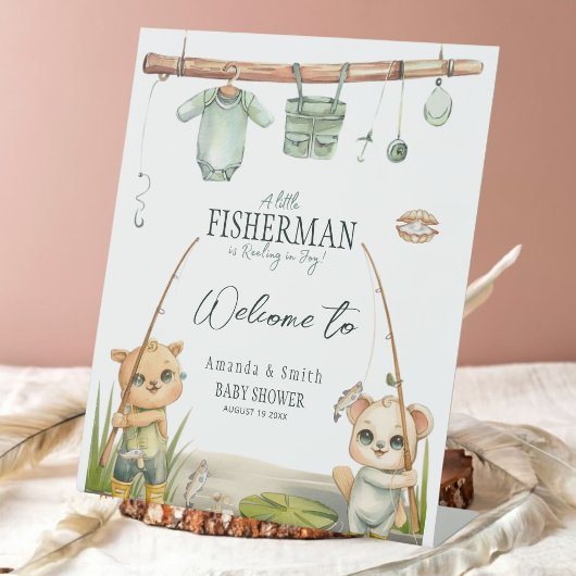 Typografie Rustic Fisherman Baby Shower Sockelschild