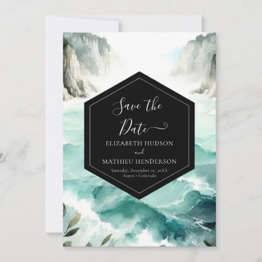 Typografie Rustikale Schönheits-Hochzeit Save The Date (Vorderseite)