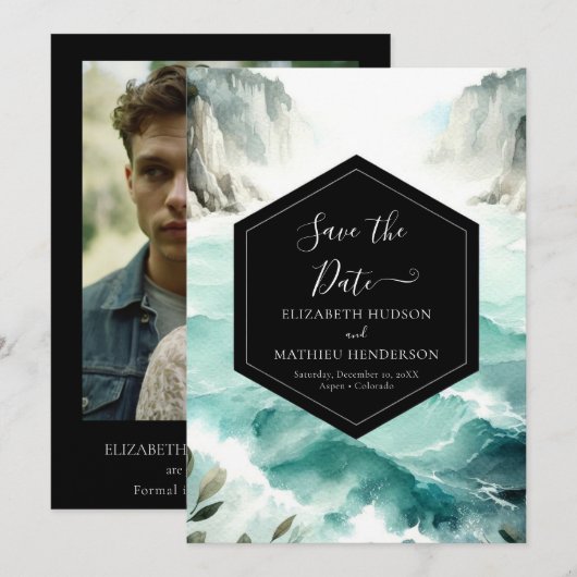 Typografie Rustikale Schönheits-Hochzeit Save The Date (Vorne/Hinten)