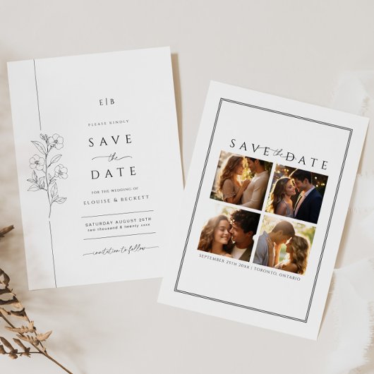 Typografie Save the Date Hochzeitseinladung Foto Einladung