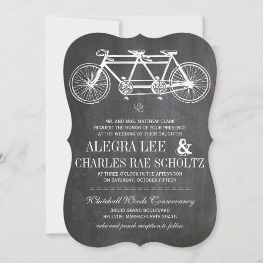 Typografie-Schalttafel Retro-Fahrrad gebaut für zw Einladung (Vorderseite)
