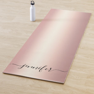 Typografie Schrift Personalisiere Namen Rose Gold Yogamatte